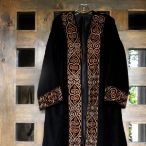 Black Embroidered Western Mongolian Coat