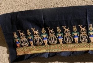 Black Naxi Cross Stitch Embroidered Panel