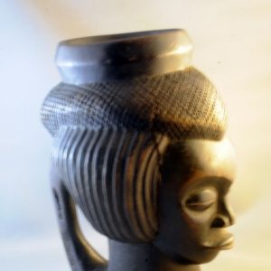 Carved Wooden Figural Kuba Cup