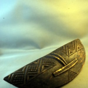 Carved Tchokwe Semicircular Box