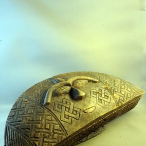 Carved Tchokwe Semicircular Box