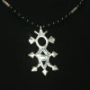 Tuareg Onyx and Fine Silver Cross Pendant - Image 2