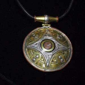 Nigerian Touareg Silver, Copper and Brass Pendant