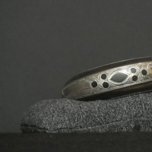 Nigerian Touareg Ebony and Silver Hand Engraved Cuff