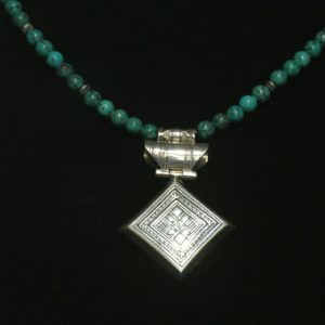 Nigerian Silver and Turquoise Tuareg Necklace